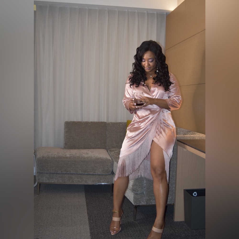 Blush Pink Satin Dress